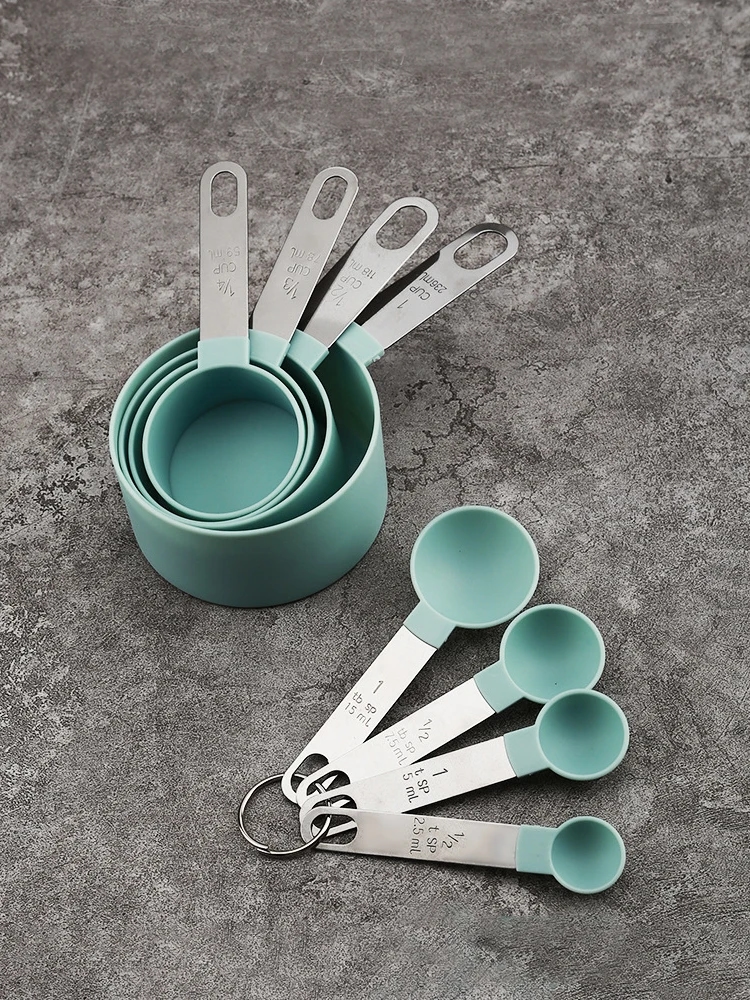 Elegant gray measuring spoons for a stylish kitchen