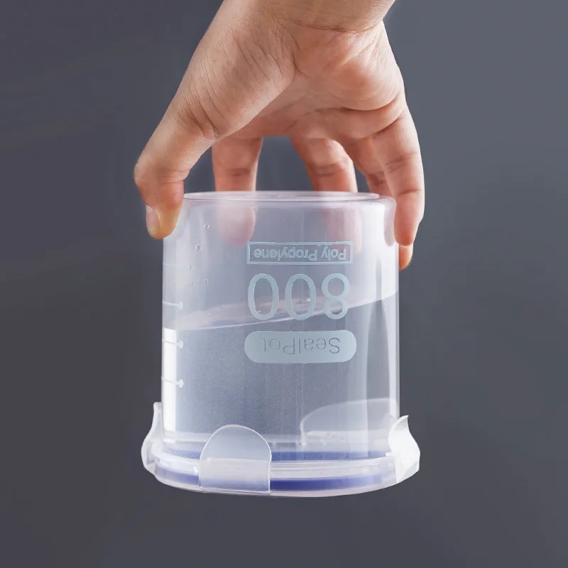 Compact containers with transparent walls for visibility of the contents