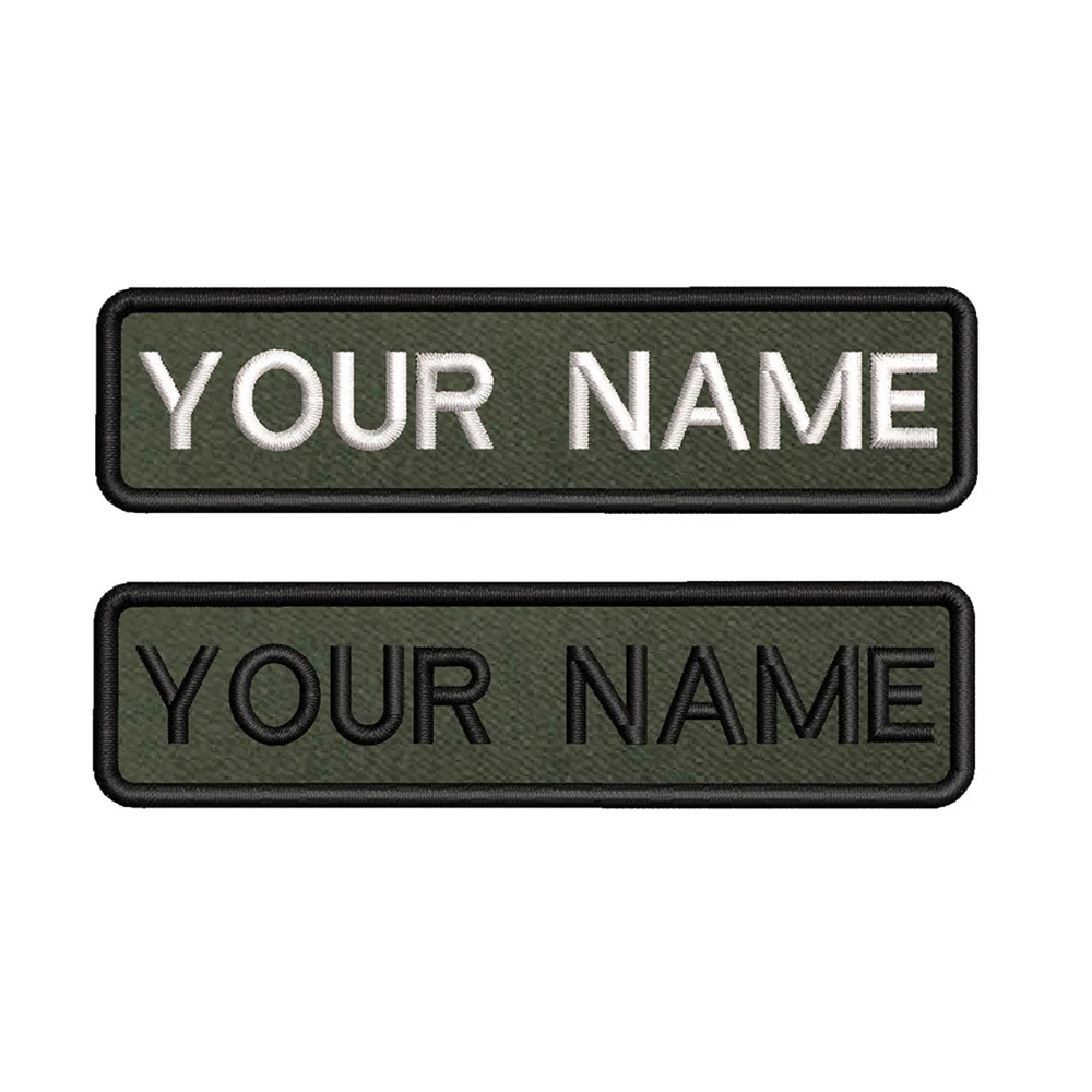 Close-up of a black personalized velcro patch