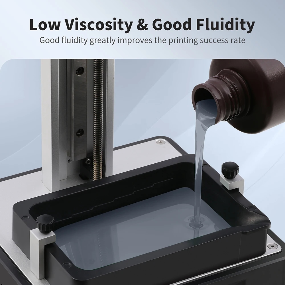 Frasco transparente com resina ANYCUBIC para impressora 3D