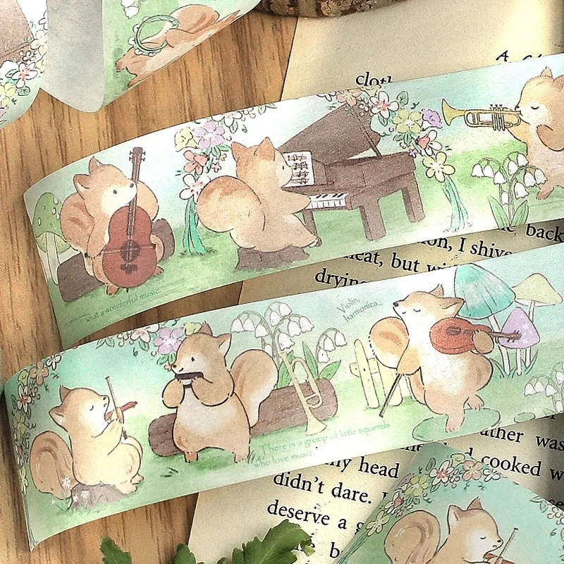 Detailed view of the dense and high-quality washi tape with clear prints