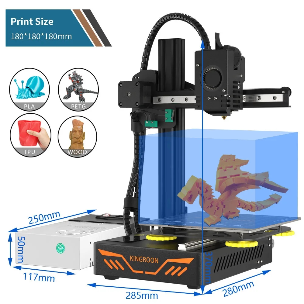 KINGROON KP3S 3D Printer Package Includes Necessary Tools and Consumables