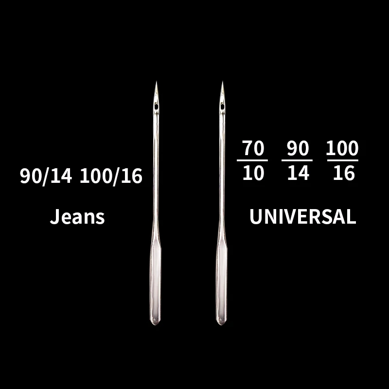 Image of the denim sewing process using these needles, with neat and even stitches