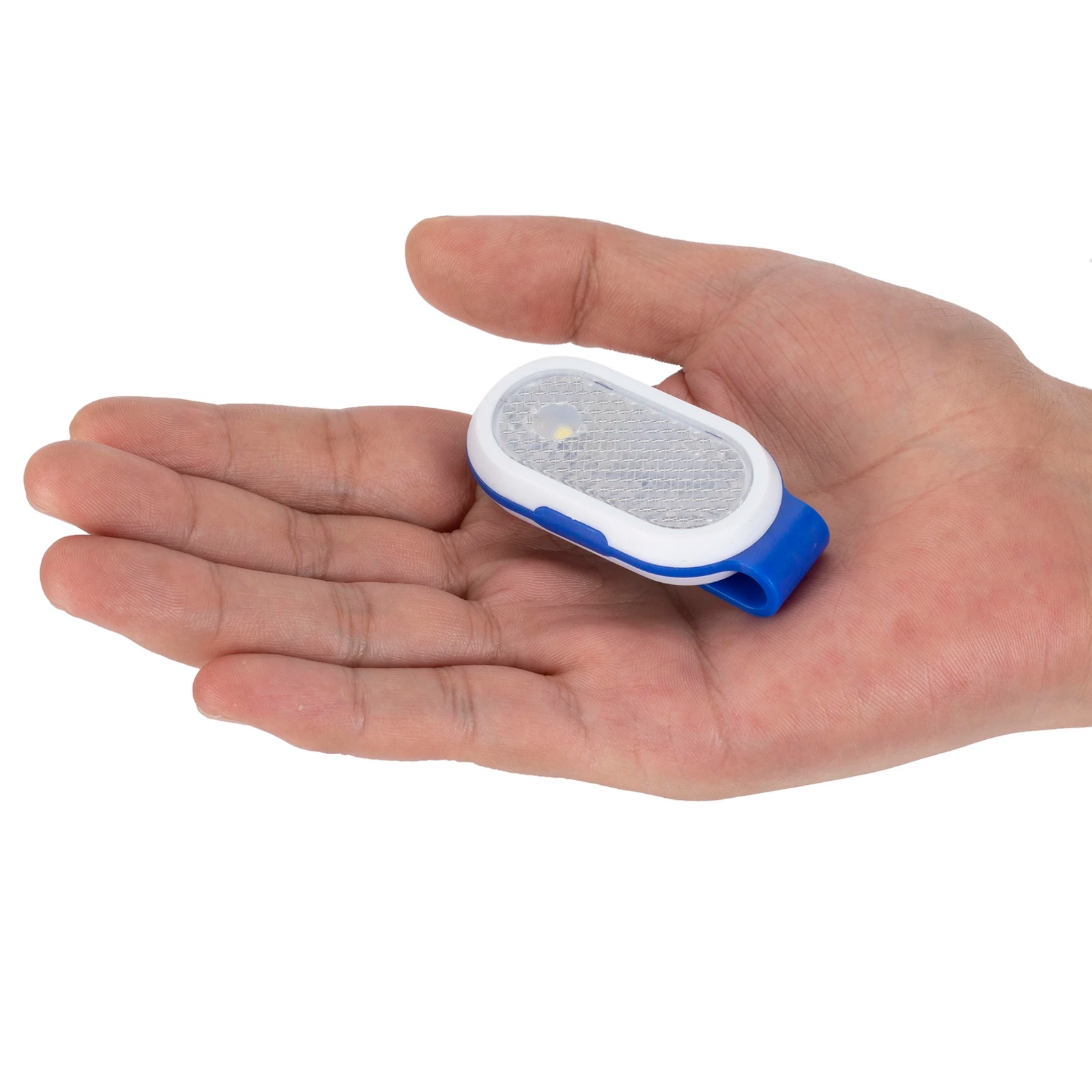 Clip-on flashlight for running or camping with two additional CR1220 batteries