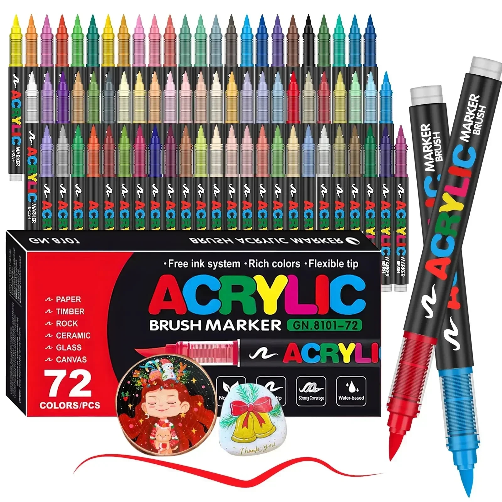 Photo of a set of acrylic markers in different color schemes