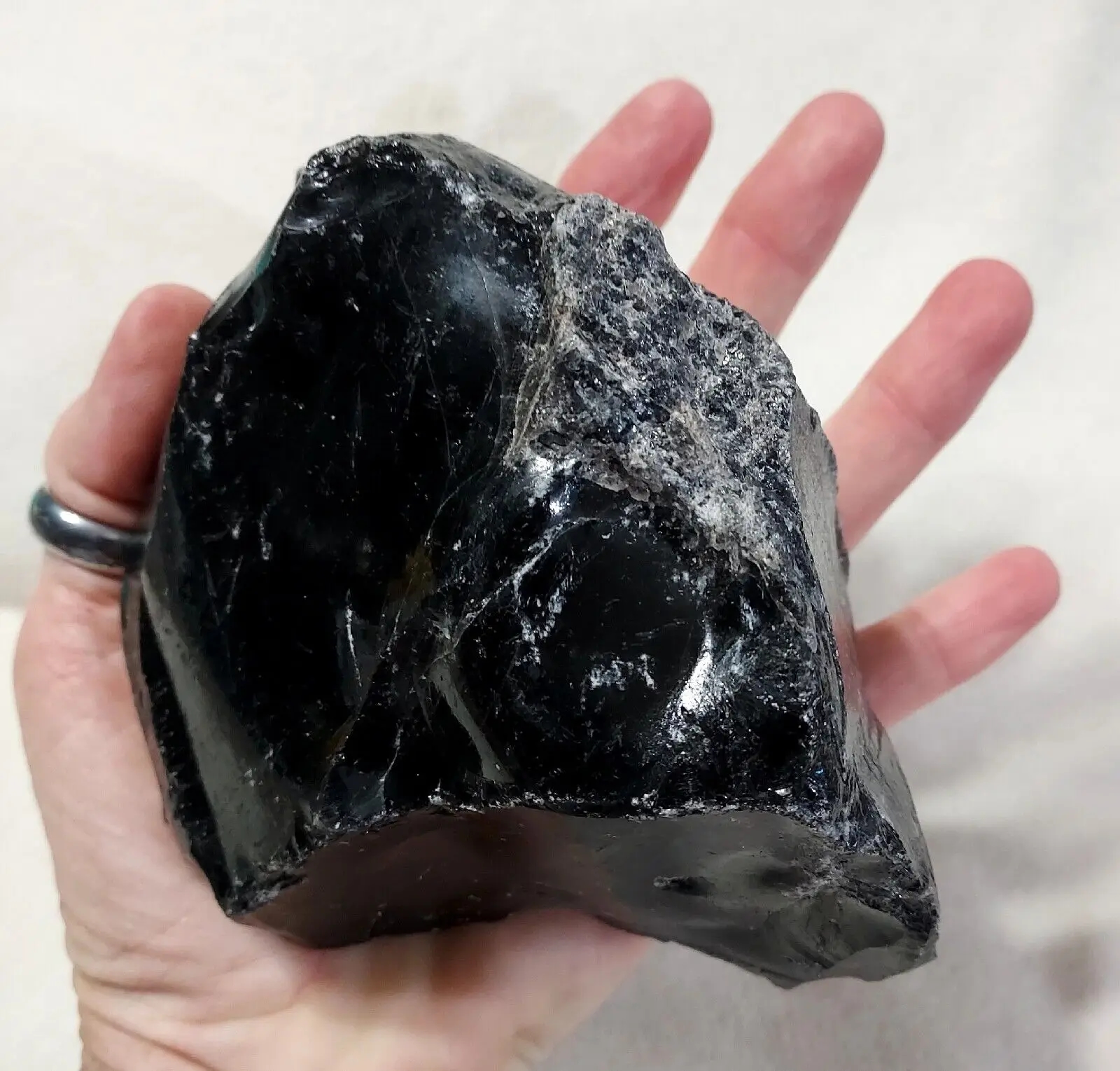 Aesthetically appealing black obsidian, perfectly suitable for meditation