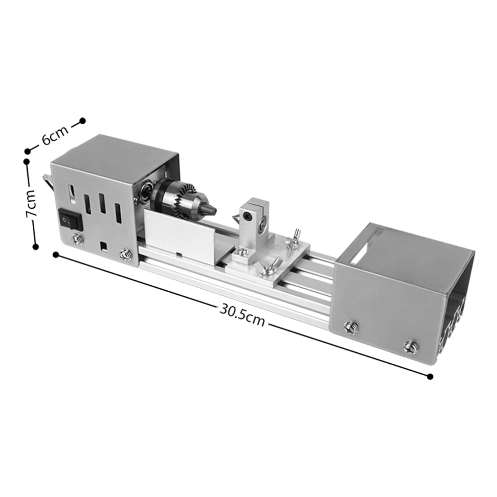 Lathe with a set of holders and attachments for working with various materials
