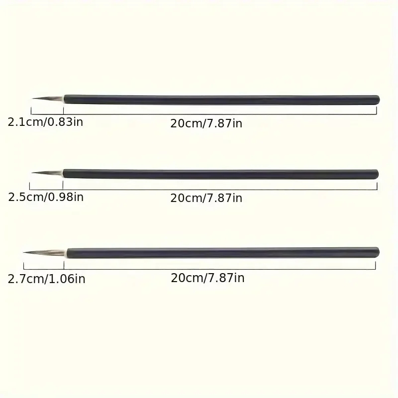 Convenient handles and soft bristles provide precision and control when drawing
