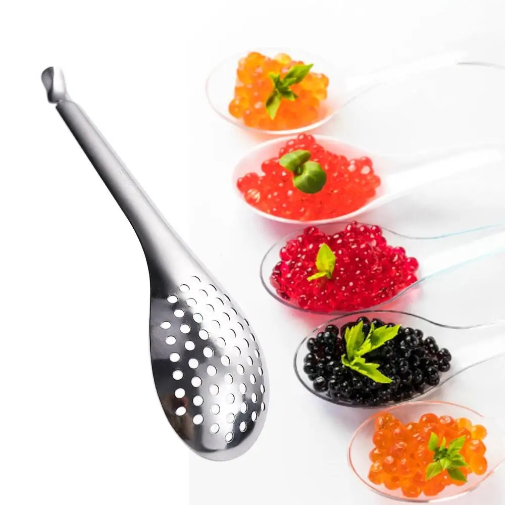 Creative strainer for straining caviar and other small products
