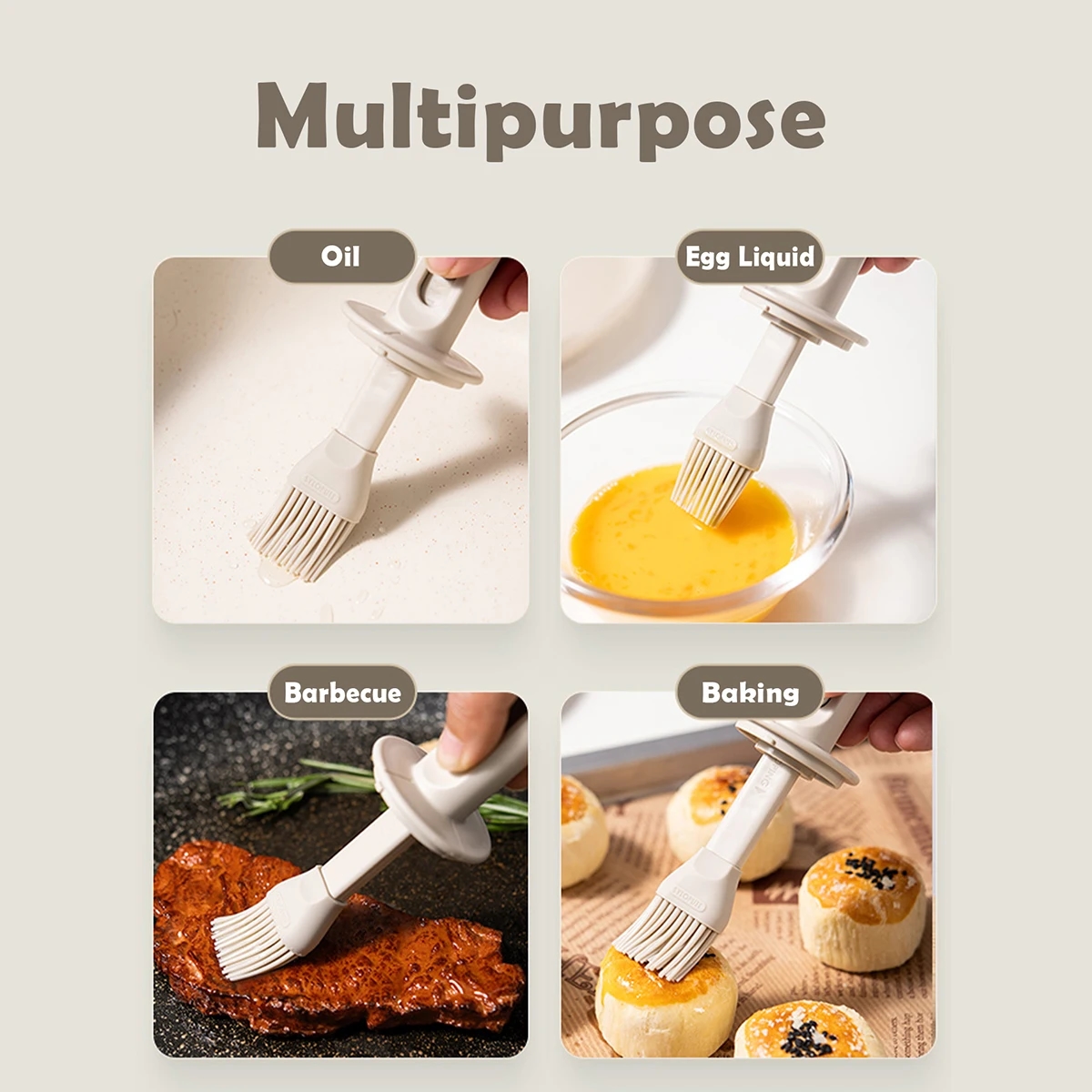 Glass bottle with quality oil brush for kitchen