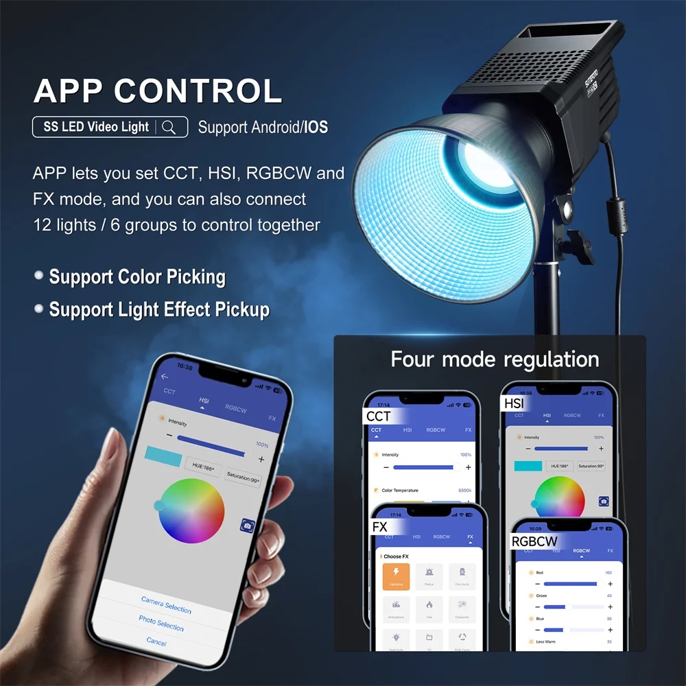 Demonstration of the power adapter and mount for the Sutefoto P160 RGB