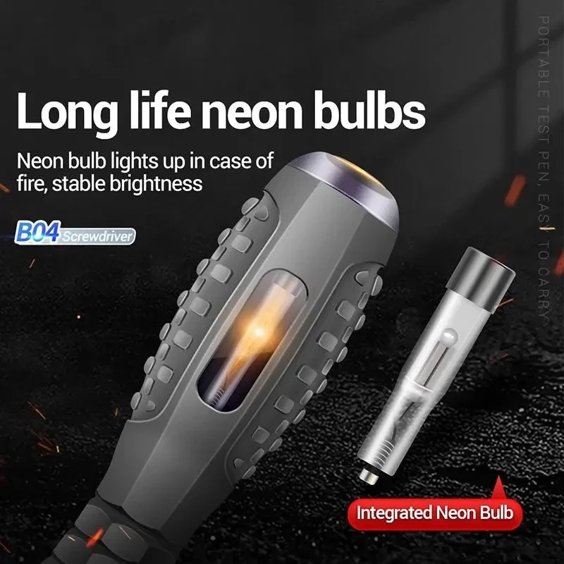 Testing screwdriver with bright induction lights