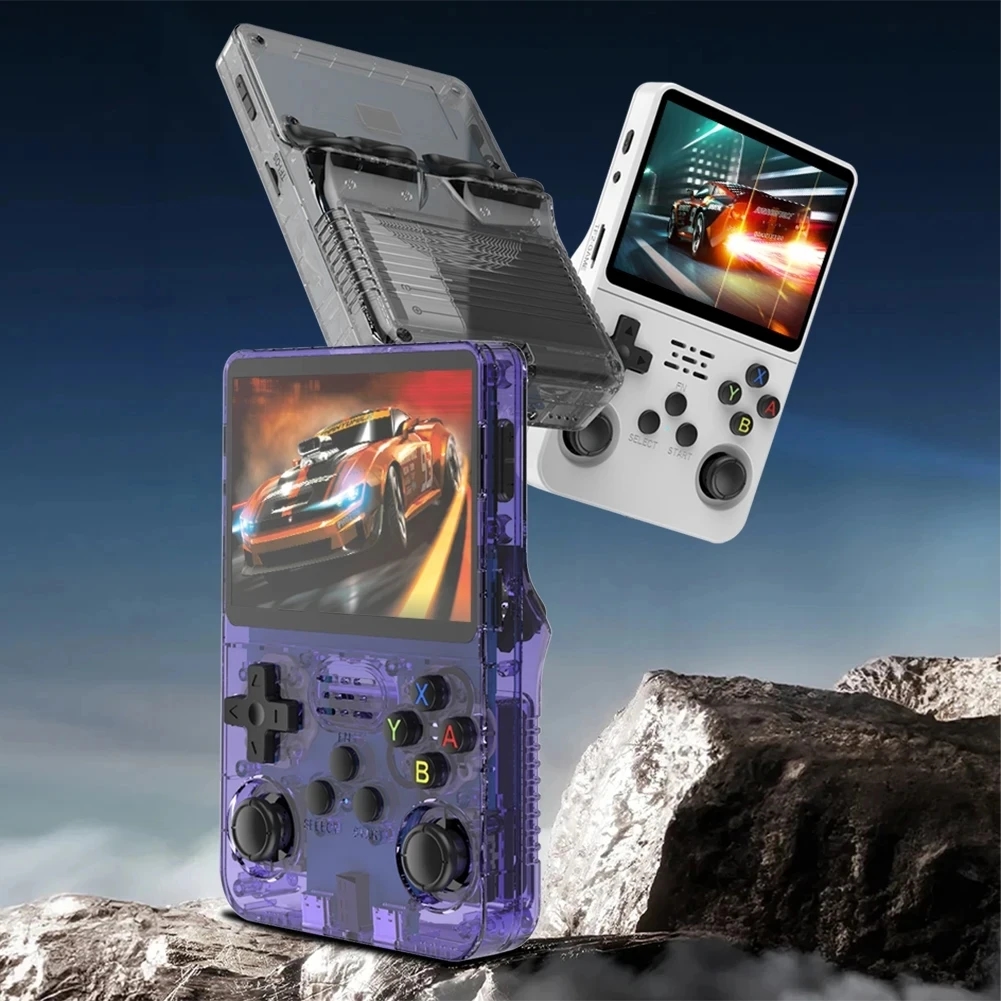Portable R36S game console with a comfortable and ergonomic body for long gaming sessions