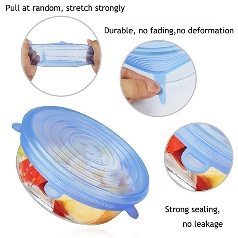 Couvercles réutilisables adaptés à différentes formes et tailles