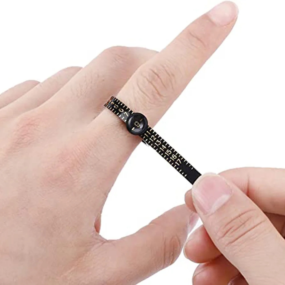 Transparent plastic ring template for determining the required size of a jewelry item