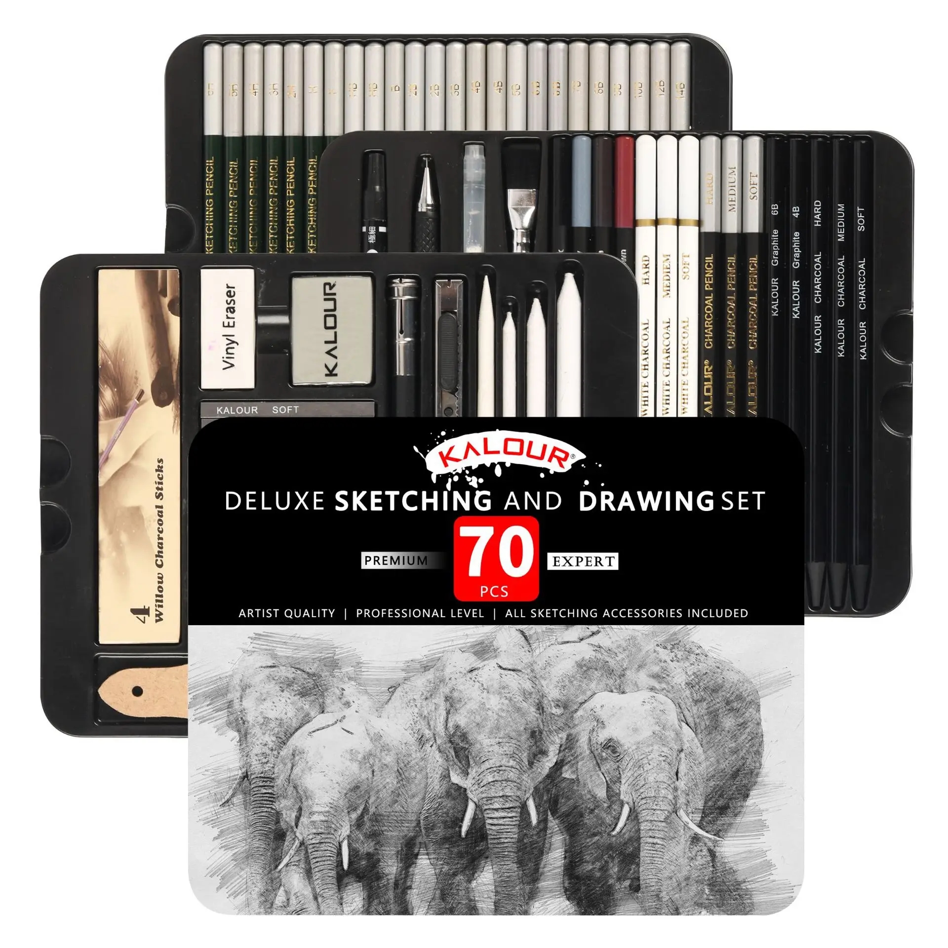 Set of charcoal pencils for creating expressive artistic works