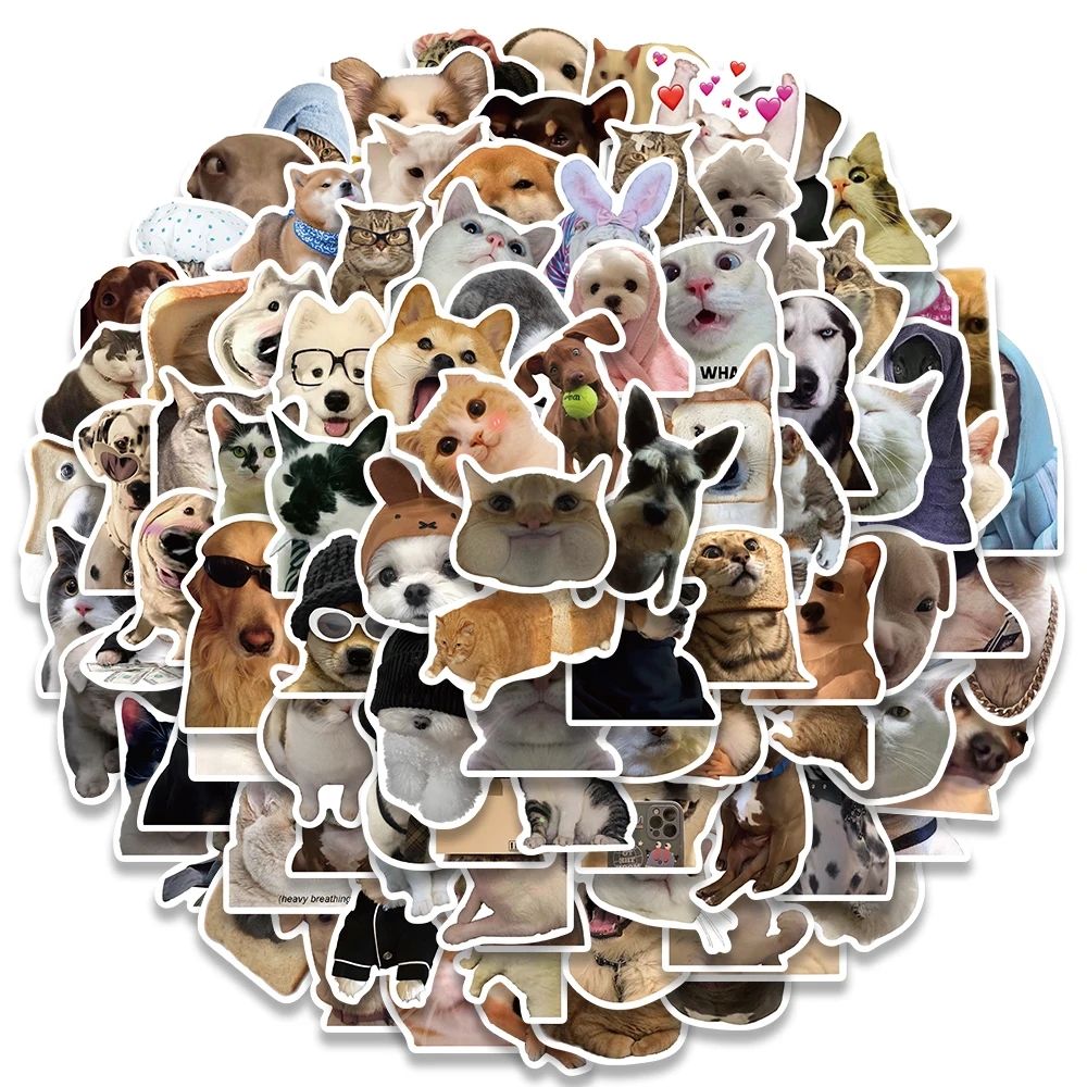 Decorative stickers with charming drawings of dogs