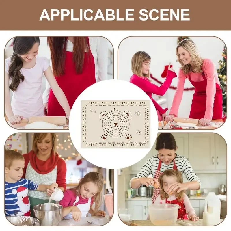 Silicone mat with rolled out dough for pie