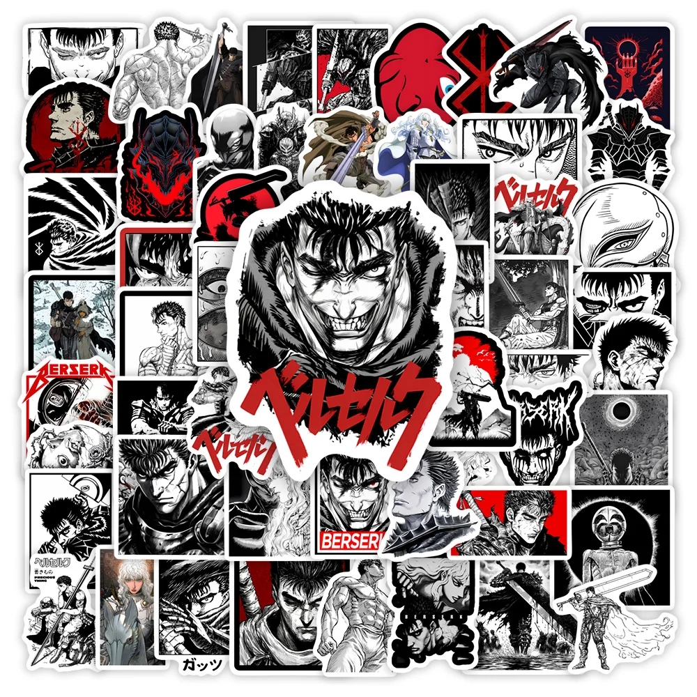 Sticker with the anime character Griffith from Berserk, depicted in an attacking pose