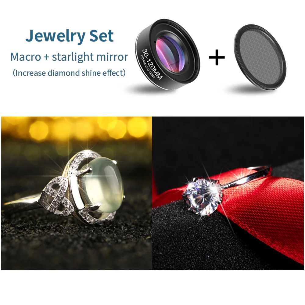 The macro lens mounted on a smartphone allows you to take high-quality macro photos
