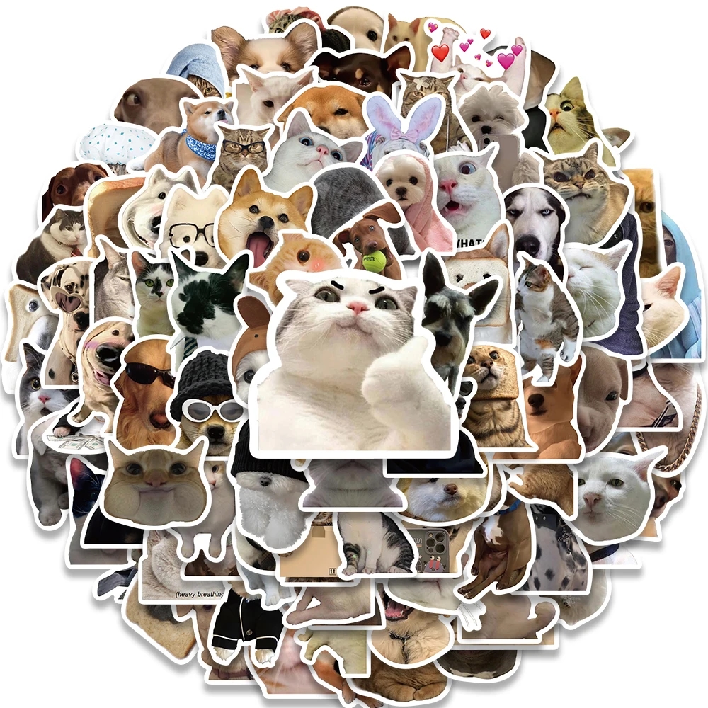 Funny stickers with kittens and puppies, perfect for decorating children's items