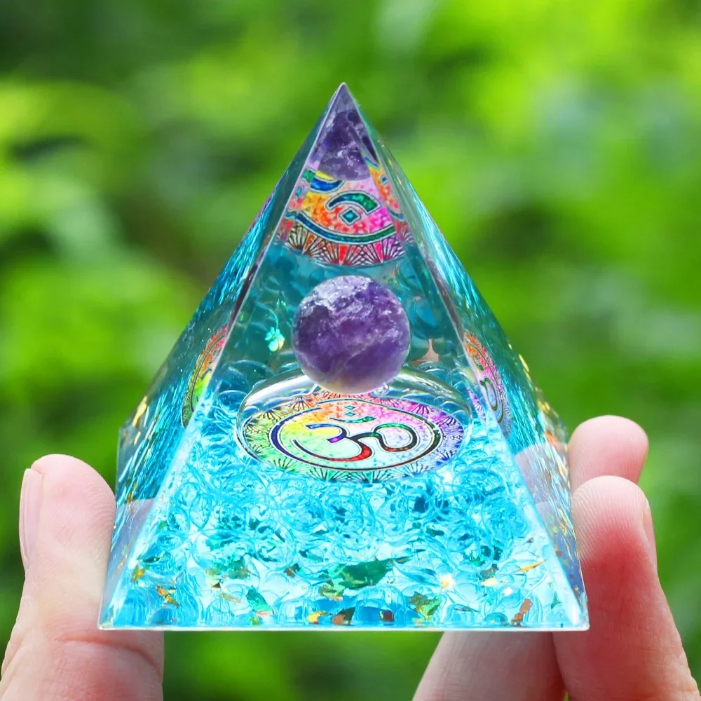 Crystal pyramid with impressive lighting effect, creating a cozy and mystical atmosphere in the interior