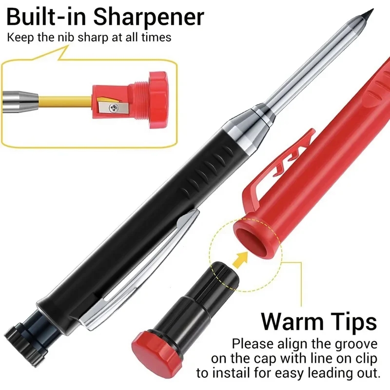 Mechanical pencil with 2.8mm lead and sharpener in blue body