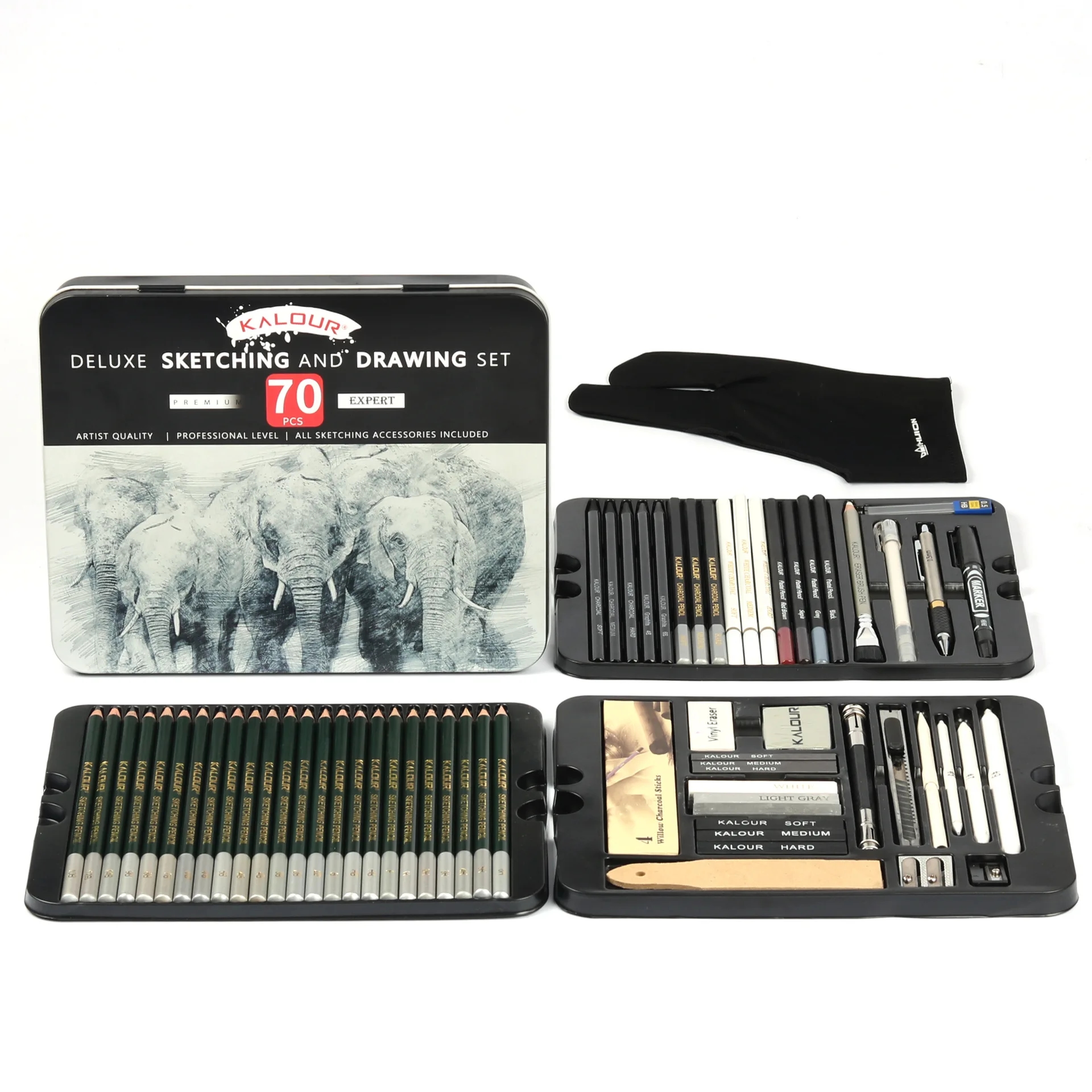Various hardness of graphite pencils for drawing and sketching