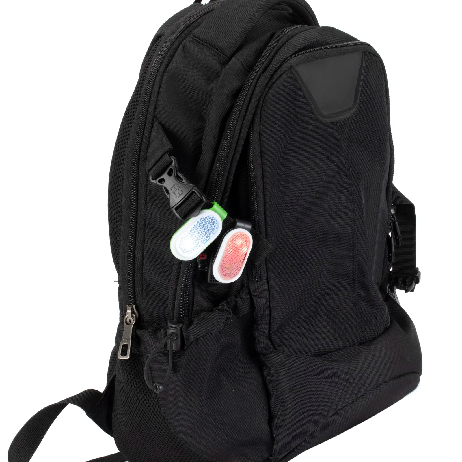 Clip-on flashlight for running or camping with a place to attach to a belt or backpack