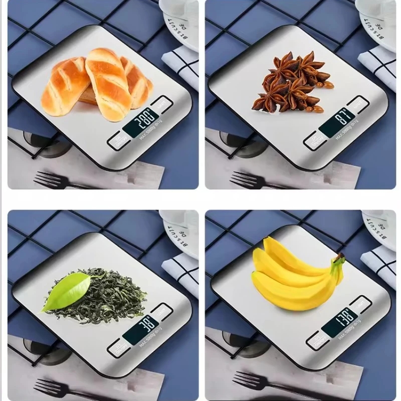Scales in use for cooking, focused on accuracy
