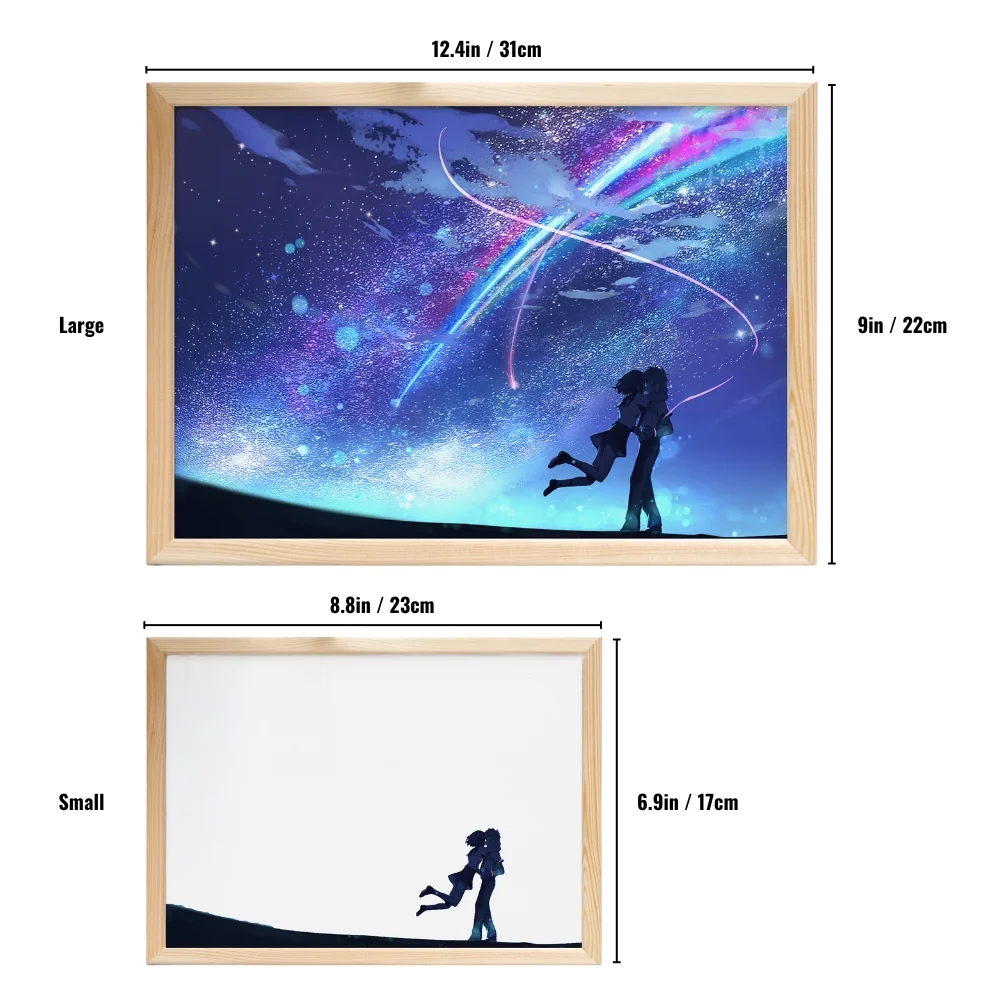 Nachtlampe mit Animation aus dem Anime «Dein Name» schafft eine gemütliche Atmosphäre im Schlafzimmer