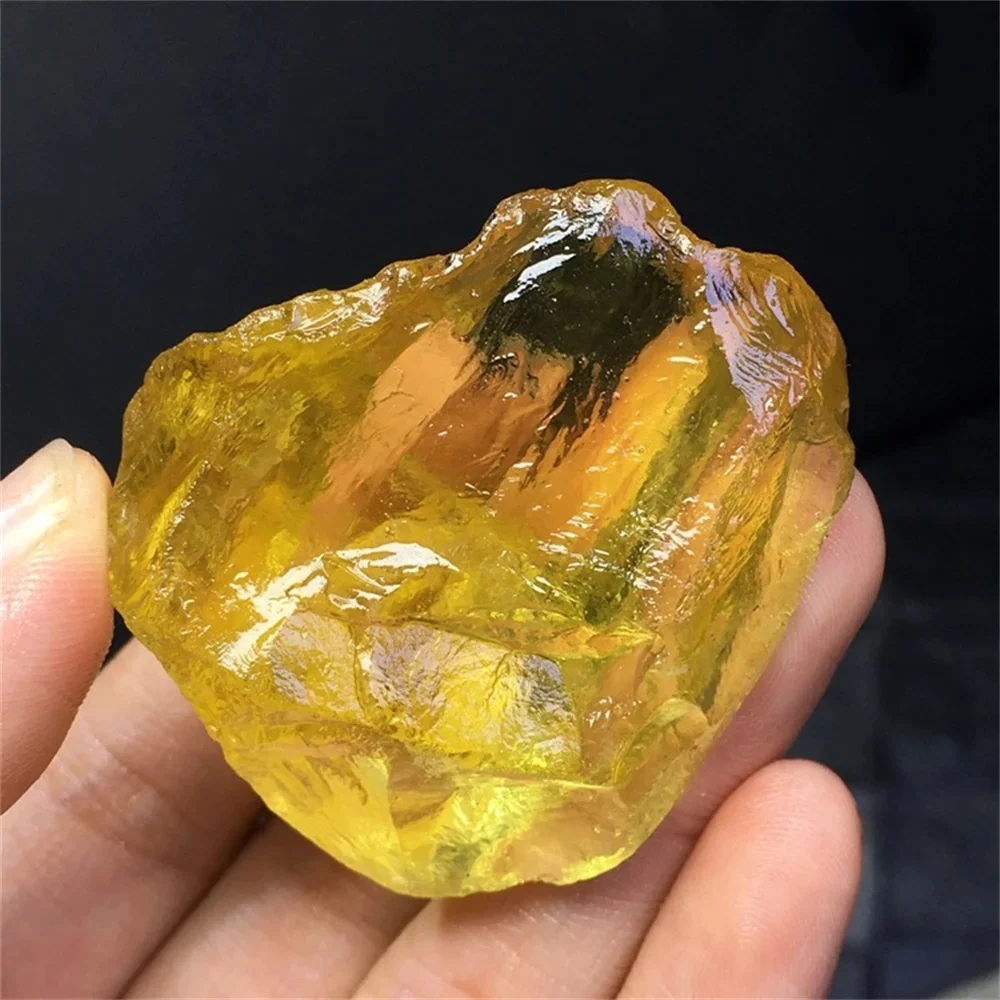 Collection of unprocessed citrine crystals of different sizes