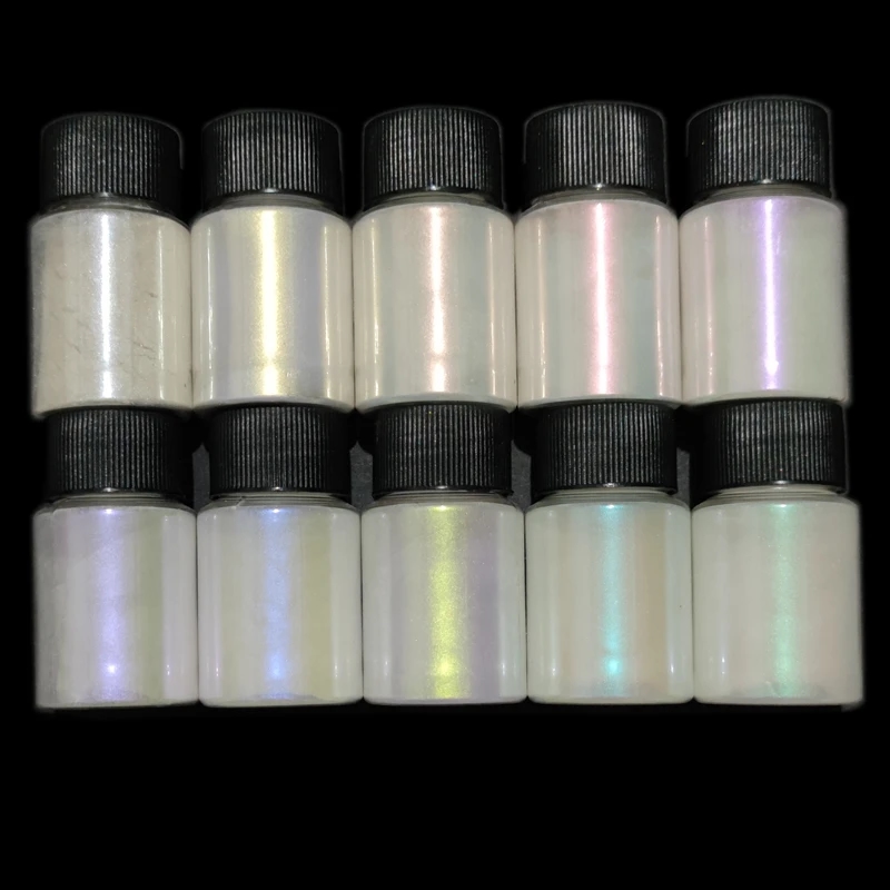Close-up of pearlescent pigment creating a vibrant glow