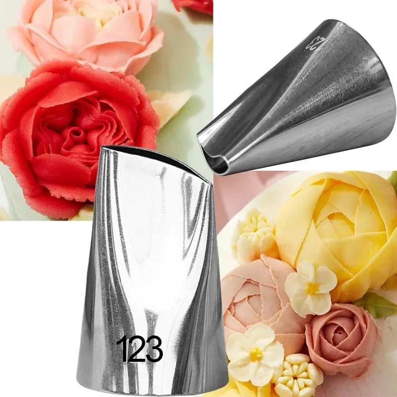 Assortment of steel tips of different shapes and sizes for baking decoration