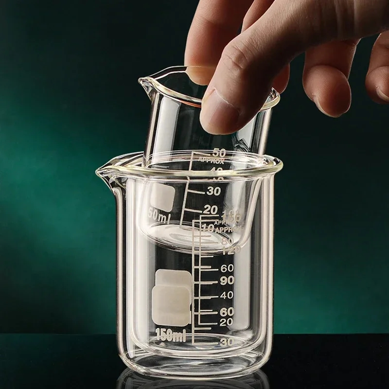 Culinary process with a measuring cup in the hands of a chef