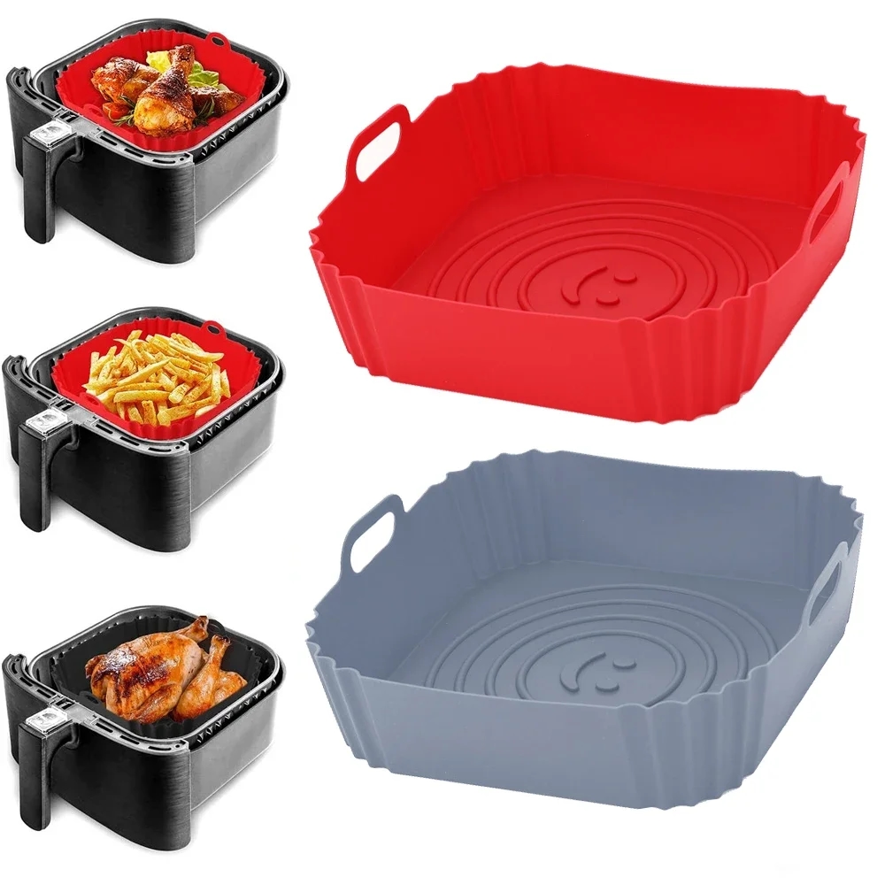 Flexible and durable silicone mat for baking and frying in air fryer
