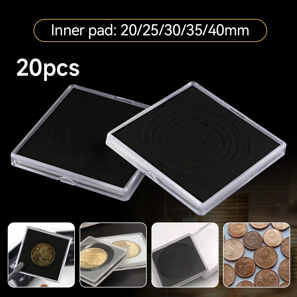Verpackung mit 20 Acrylbehältern für Münzen