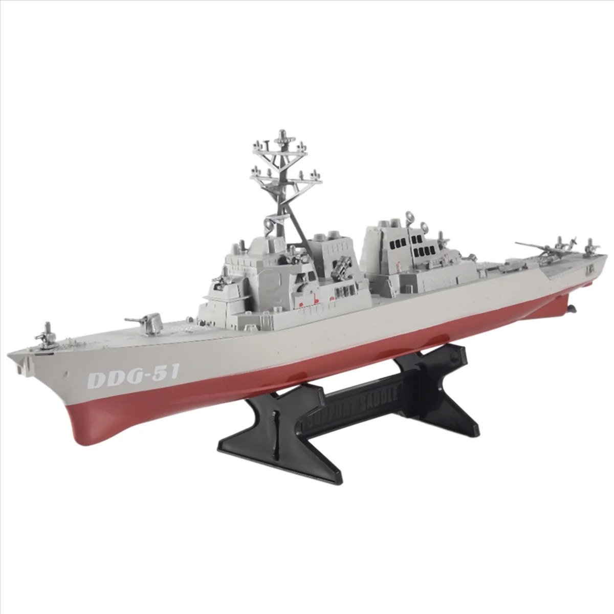 Modelo de mesa de um navio lança-mísseis com superfície detalhada