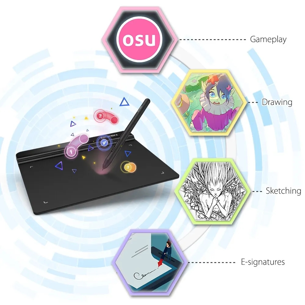 La tablette XPPen Star G640 connectée à un ordinateur portable via un câble USB