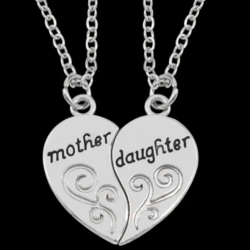 Delicate silver pendant with decorative pattern, perfect accessory for mom