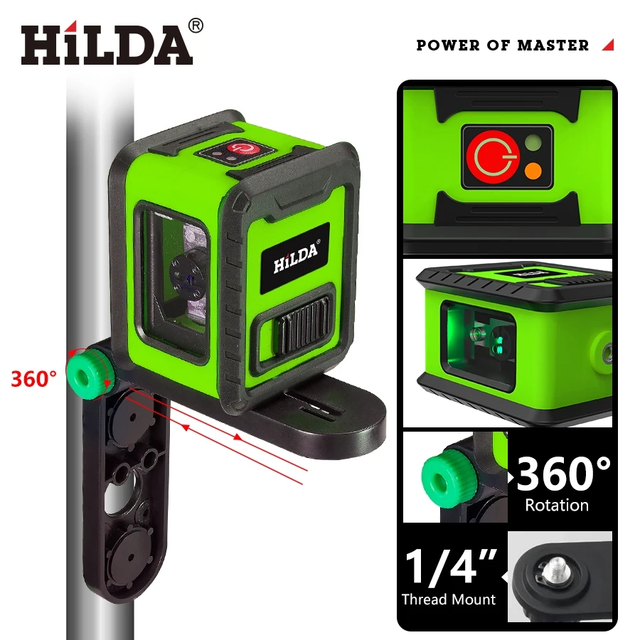 Graças à função de auto-nivelamento, o nível a laser HILDA encontra rapidamente a posição horizontal