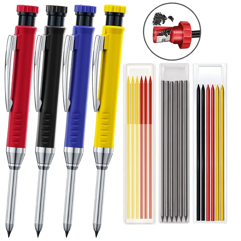 Mechanical pencil with 2.8mm lead and sharpener in black body