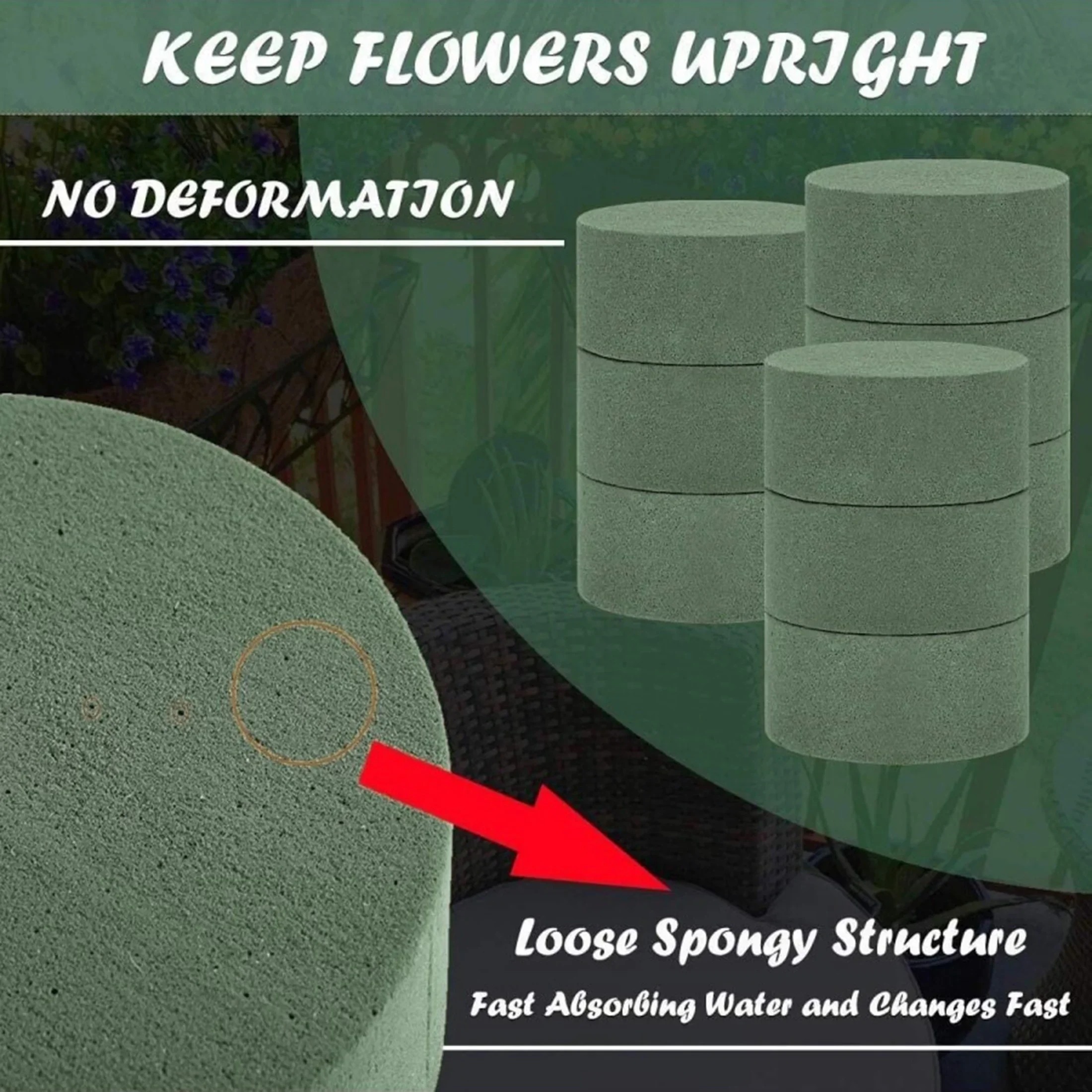 Process of creating a bouquet using floral foam