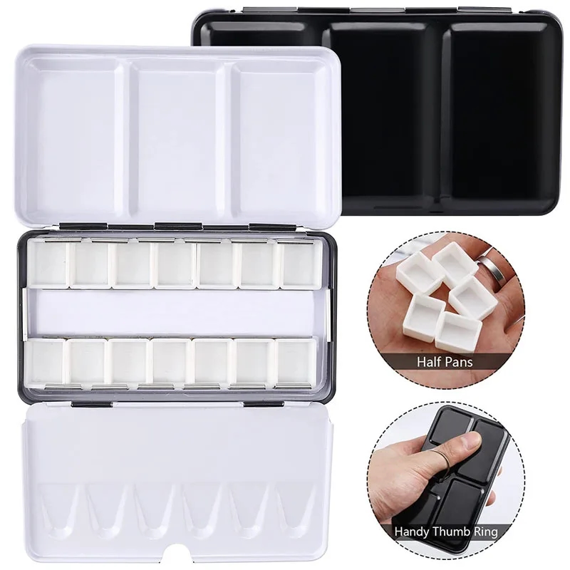 Small and compact metal watercolor palette