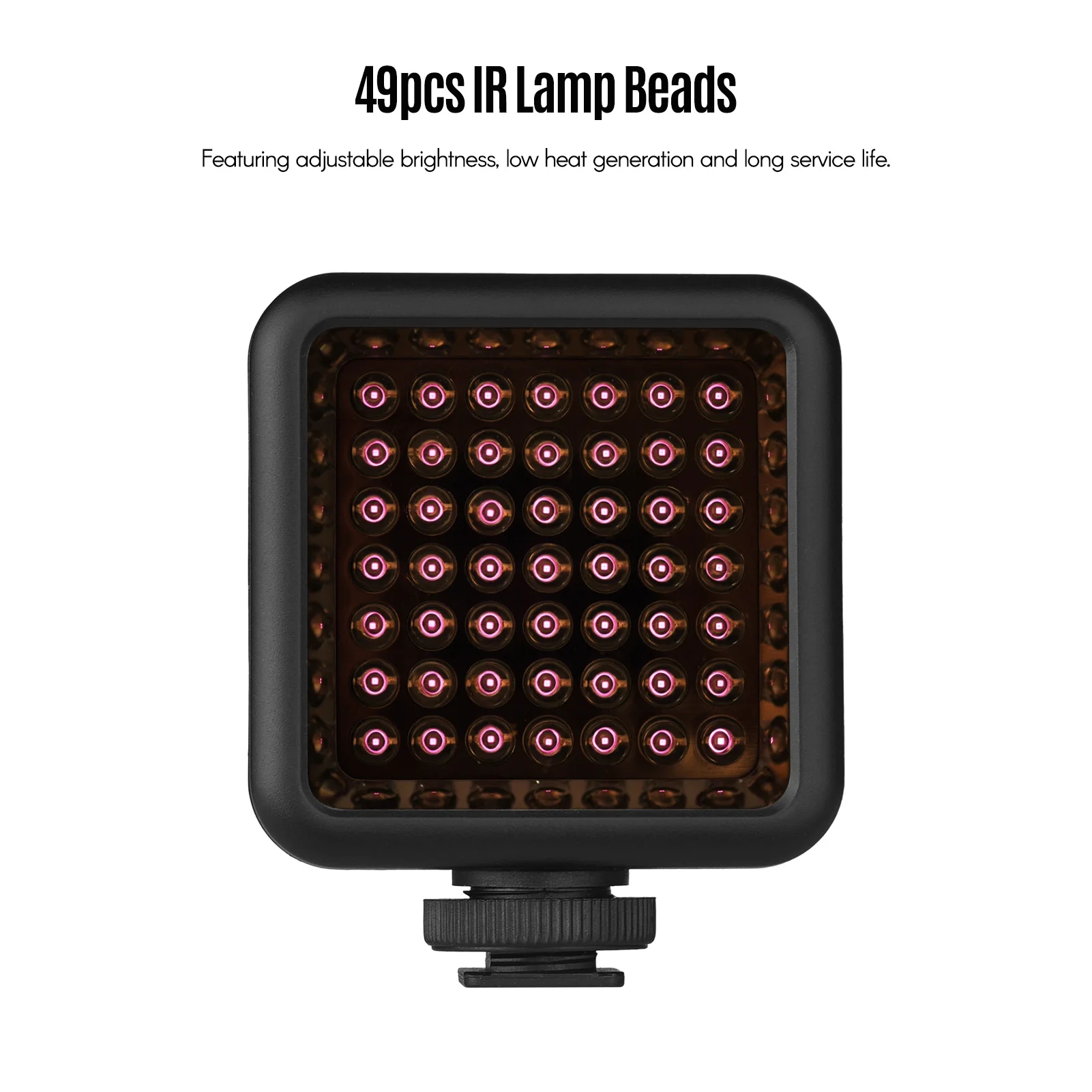 Compact Andoer IR49S IR floodlight provides powerful illumination in dark conditions