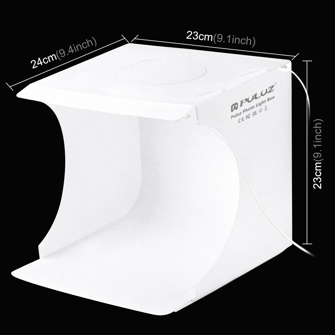 The kit includes 6 removable colored backdrops for creating professional photos