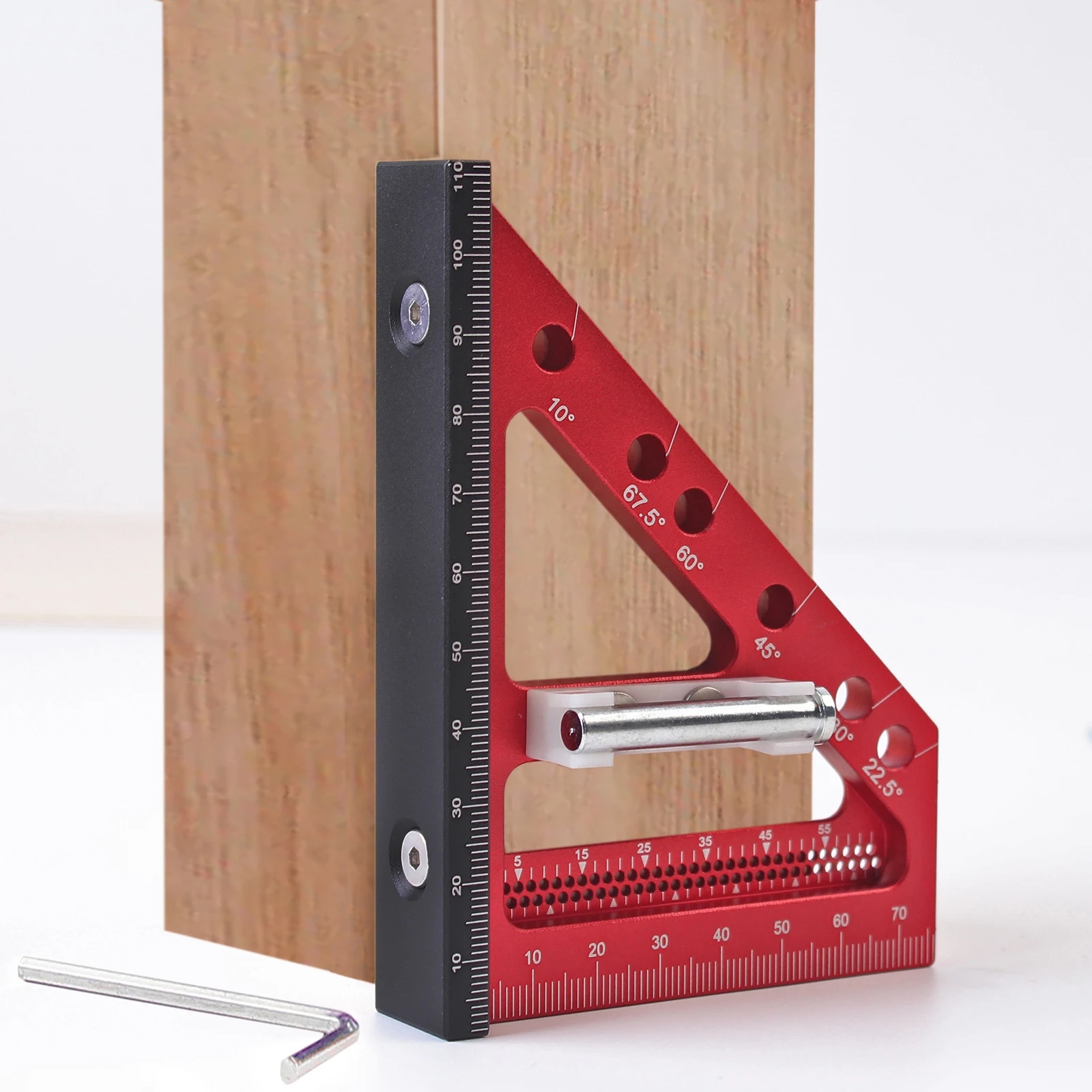 Detailed view with the measuring scale of the angle gauge