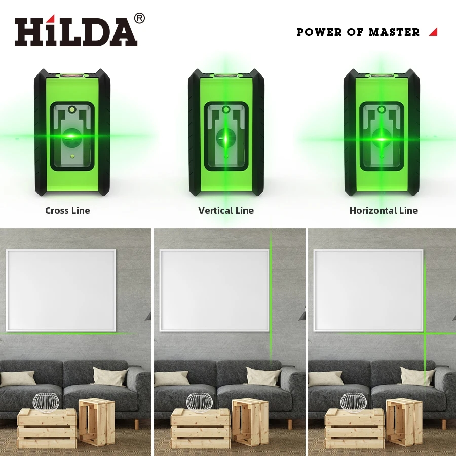 As pequenas dimensões do nível a laser HILDA o tornam móvel e fácil de usar