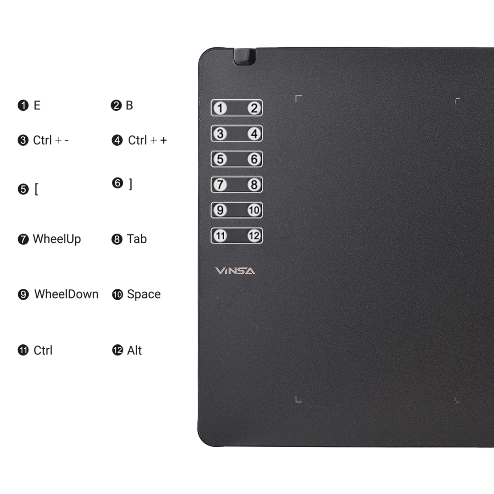 Artist drawing on VINSA T1161 graphic tablet using battery stylus