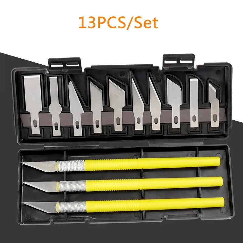 Carving chisel set, conveniently packed for storage and transportation